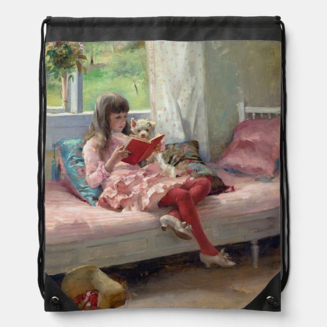 Albert Edelfelt - Good Friends Drawstring Bag (Front)