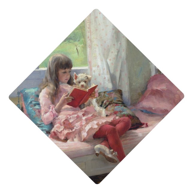 Albert Edelfelt - Good Friends Graduation Cap Topper (Front)