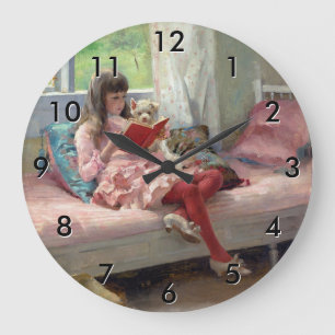 Albert Edelfelt - Good Friends Large Clock