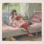 Albert Edelfelt - Good Friends Scarf<br><div class="desc">Good Friends (Portrait of the Artist's Sister Bertha Edelfelt) - Albert Edelfelt,  Oil on Wood Panel,  1881</div>
