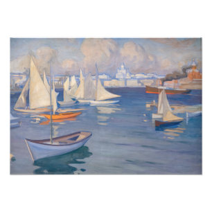 Albert Edelfelt - Harbour in Helsinki Photo Print