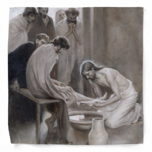 Albert Edelfelt - Jesus Washing Feet of Disciples Bandana