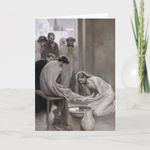 Albert Edelfelt _ Jesus Washing Feet of Disciples Card