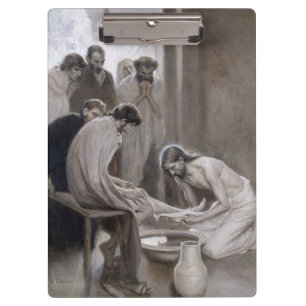 Albert Edelfelt - Jesus Washing Feet of Disciples Clipboard