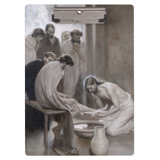 Albert Edelfelt - Jesus Washing Feet of Disciples Clipboard (Front)