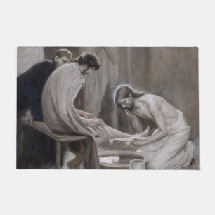 Albert Edelfelt - Jesus Washing Feet of Disciples Doormat