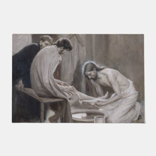 Albert Edelfelt _ Jesus Washing Feet of Disciples Doormat