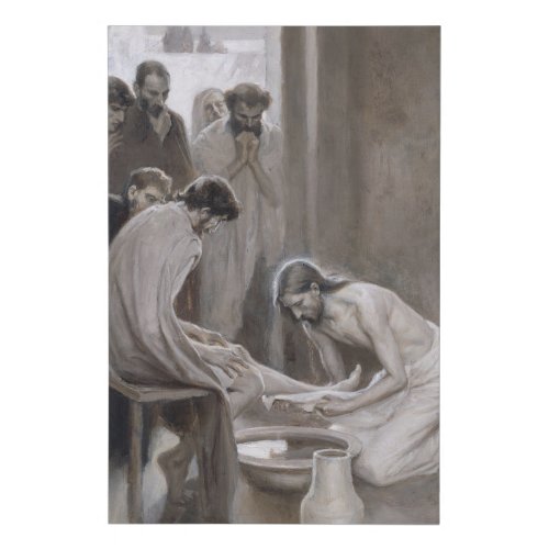 Albert Edelfelt _ Jesus Washing Feet of Disciples Faux Canvas Print