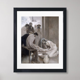 Albert Edelfelt - Jesus Washing Feet of Disciples Framed Art