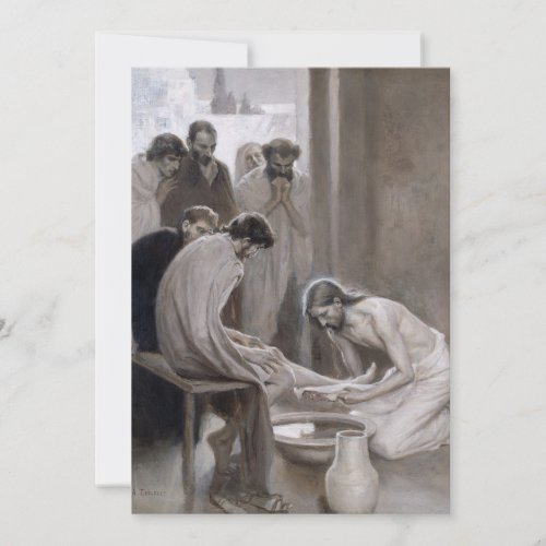Albert Edelfelt _ Jesus Washing Feet of Disciples Invitation