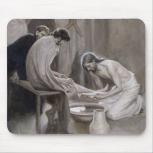 Albert Edelfelt - Jesus Washing Feet of Disciples Mouse Pad