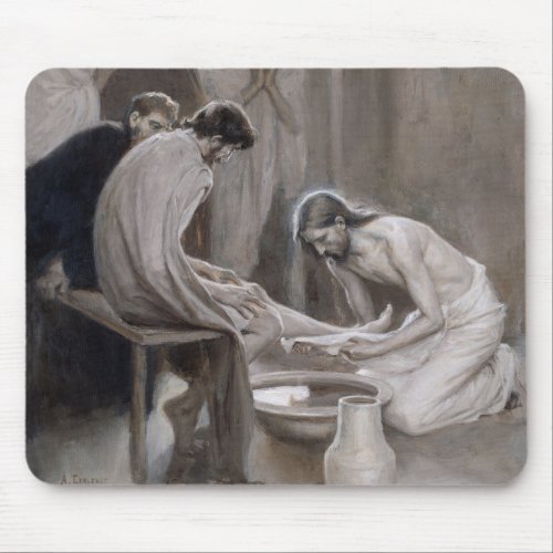 Albert Edelfelt _ Jesus Washing Feet of Disciples Mouse Pad
