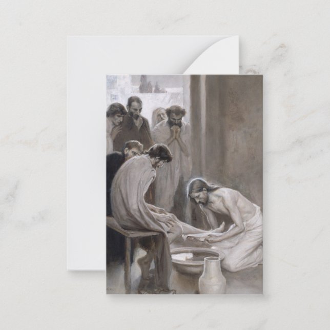 Albert Edelfelt - Jesus Washing Feet of Disciples Note Card (Front)