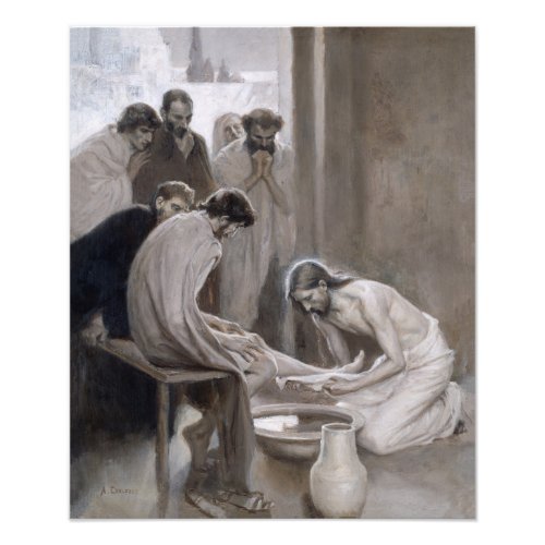 Albert Edelfelt _ Jesus Washing Feet of Disciples Photo Print