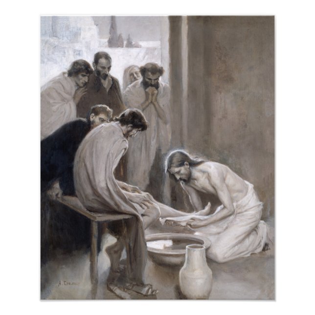 Albert Edelfelt - Jesus Washing Feet of Disciples Photo Print (Front)