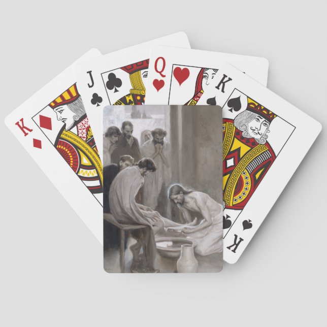 Albert Edelfelt - Jesus Washing Feet of Disciples Poker Cards (Back)
