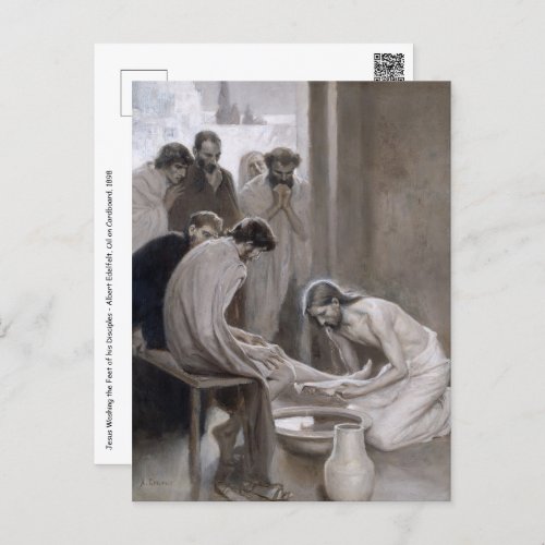 Albert Edelfelt _ Jesus Washing Feet of Disciples Postcard