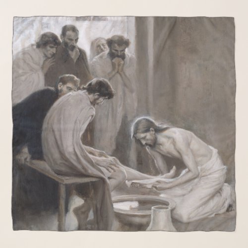 Albert Edelfelt _ Jesus Washing Feet of Disciples Scarf