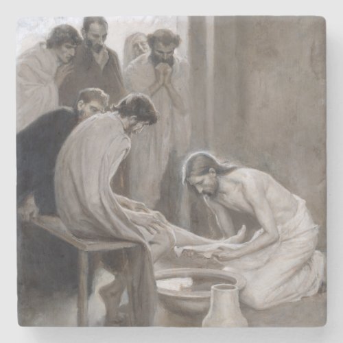 Albert Edelfelt _ Jesus Washing Feet of Disciples Stone Coaster