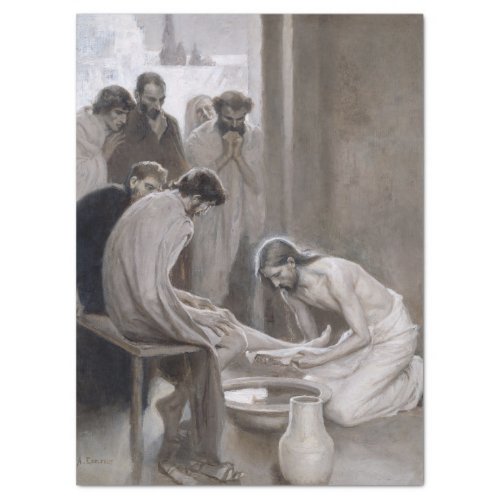 Albert Edelfelt _ Jesus Washing Feet of Disciples Tissue Paper