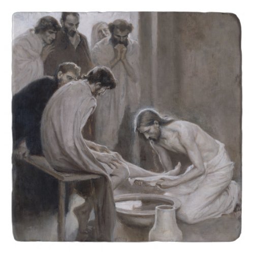 Albert Edelfelt _ Jesus Washing Feet of Disciples Trivet