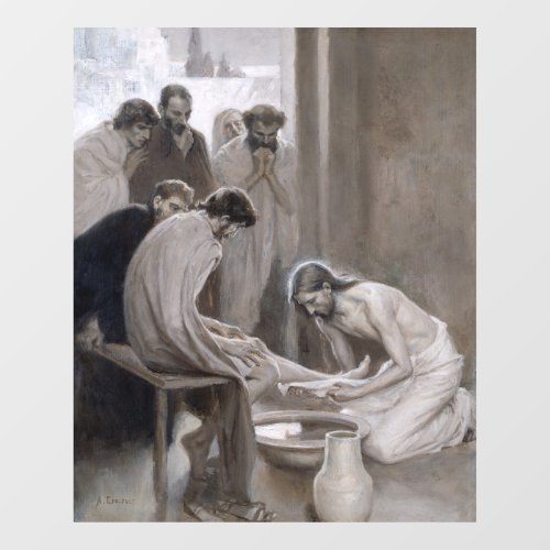 Albert Edelfelt _ Jesus Washing Feet of Disciples Window Cling