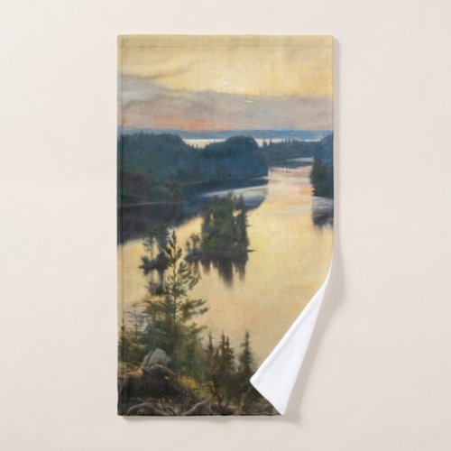 Albert Edelfelt _ Kaukola Ridge at Sunset Bath Towel Set