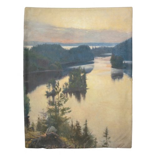 Albert Edelfelt _ Kaukola Ridge at Sunset Duvet Cover