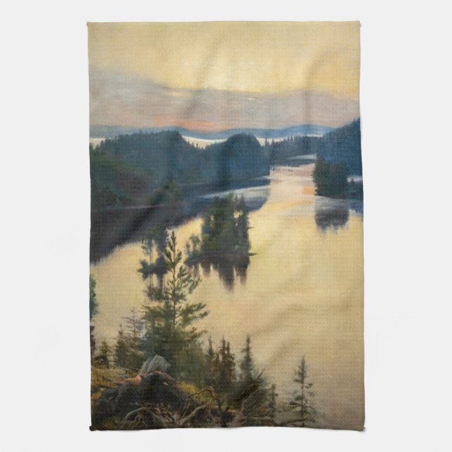 Albert Edelfelt - Kaukola Ridge at Sunset Kitchen Towel (Vertical)