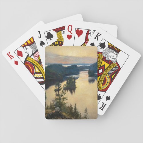 Albert Edelfelt _ Kaukola Ridge at Sunset Playing Cards