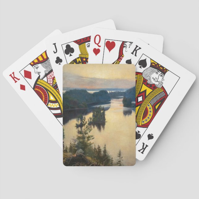 Albert Edelfelt - Kaukola Ridge at Sunset Poker Cards (Back)