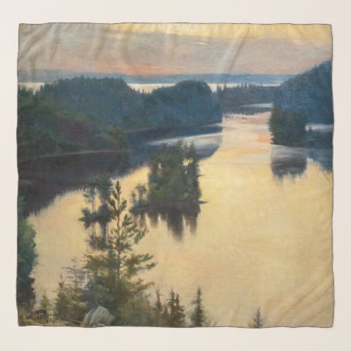 Albert Edelfelt _ Kaukola Ridge at Sunset Scarf