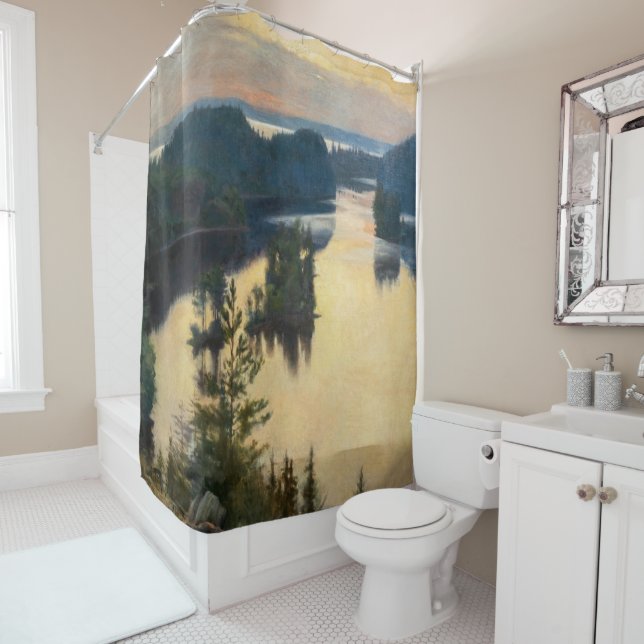 Albert Edelfelt - Kaukola Ridge at Sunset Shower Curtain (In Situ)