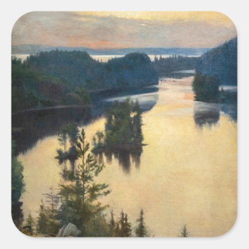 Albert Edelfelt _ Kaukola Ridge at Sunset Square Sticker