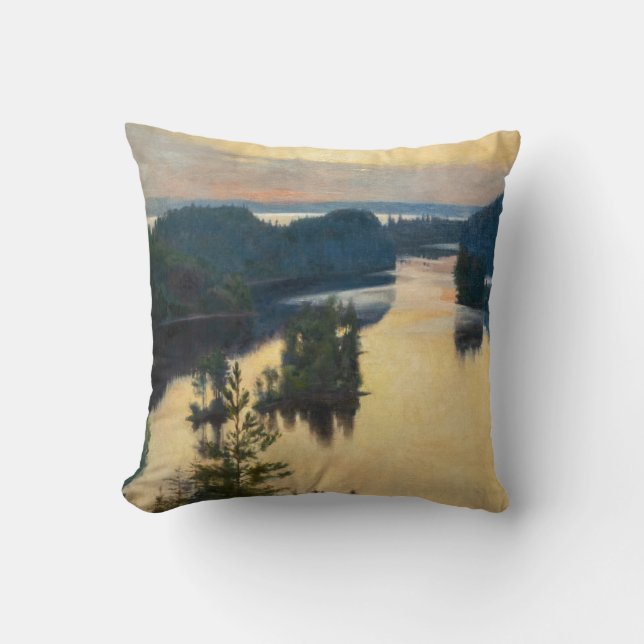 Albert Edelfelt - Kaukola Ridge at Sunset Throw Pillow (Front)