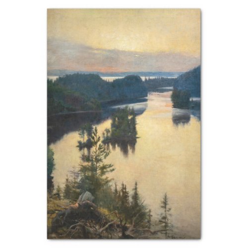 Albert Edelfelt _ Kaukola Ridge at Sunset Tissue Paper