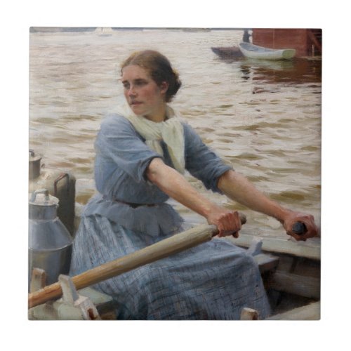 Albert Edelfelt _ La Laitiere Ceramic Tile