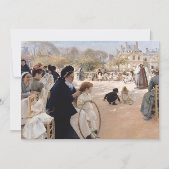 Albert Edelfelt - Luxembourg Gardens, Paris Invitation (Front)