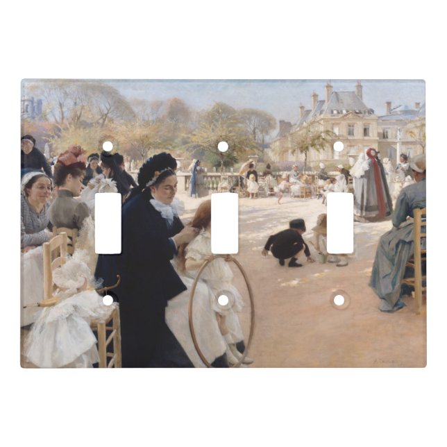 Albert Edelfelt - Luxembourg Gardens, Paris Light Switch Cover (Front)