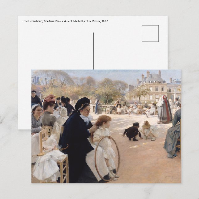 Albert Edelfelt - Luxembourg Gardens, Paris Postcard (Front/Back)