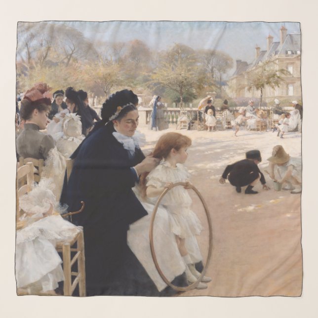 Albert Edelfelt - Luxembourg Gardens, Paris Scarf (Front)