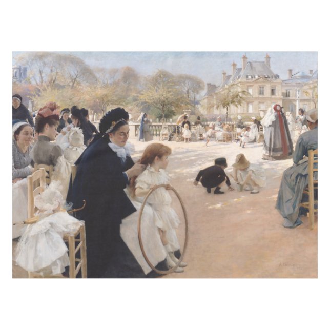 Albert Edelfelt - Luxembourg Gardens, Paris Tablecloth (Front (Horizontal))