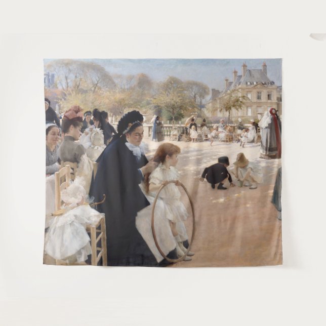 Albert Edelfelt - Luxembourg Gardens, Paris Tapestry (Front (Horizontal))