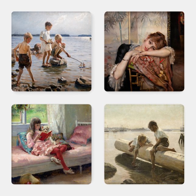 Albert Edelfelt - Masterpieces Selection Coaster Set (Set)