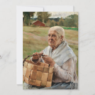 Albert Edelfelt - Old Woman with a Splint Basket Invitation