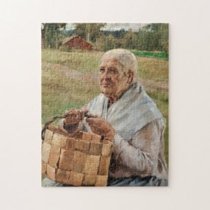 Albert Edelfelt - Old Woman with a Splint Basket Jigsaw Puzzle
