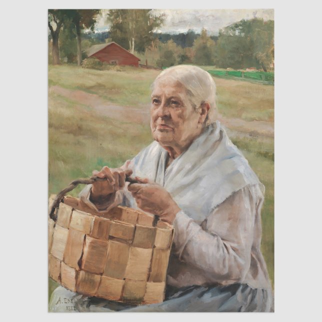 Albert Edelfelt - Old Woman with a Splint Basket Tissue Paper (Creator Uploaded)