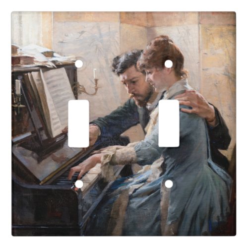 Albert Edelfelt _ Playing the Piano Light Switch Cover