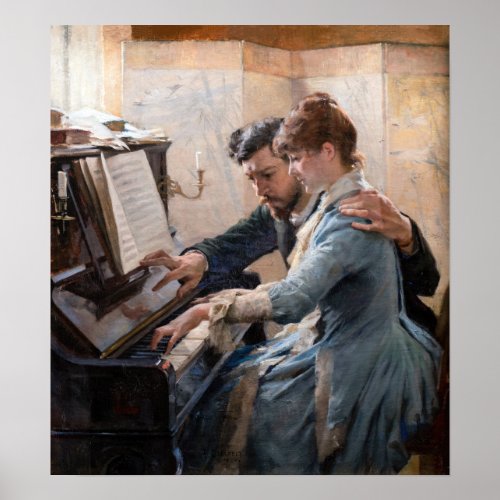 Albert Edelfelt _ Playing the Piano Poster