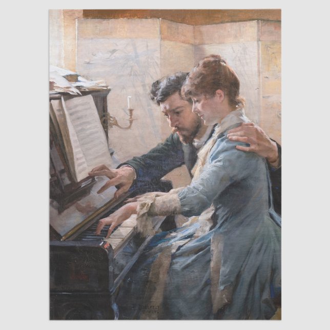 Albert Edelfelt - Playing the Piano Tissue Paper (Creator Uploaded)